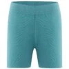 100% Cotton Elastic Waist Shorts - Turquoise