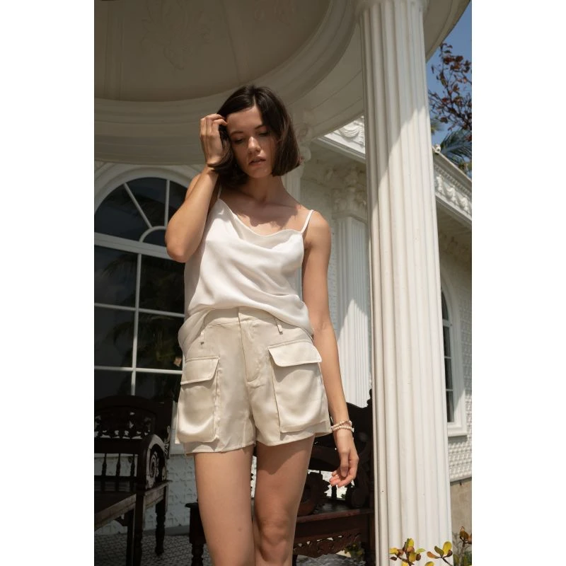 Cargo Silk Shorts Beige Sand - Neutrals 2 Cargo Silk Shorts Beige Sand - Neutrals - Image 2