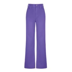 Wide Leg Jeans-Purple