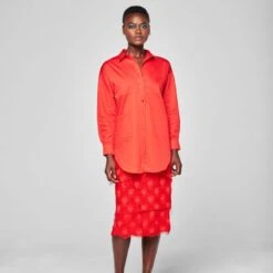 Adonis Boyfriend Shirt Red -Transcend Sales adonis boyfriend shirt red 80c713de2fecdc396002d839876605a7