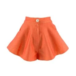 Neon Orange Cropped Shorts
