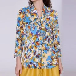 Ascot-Tie Blouse And Abstract Print -Blue 8 Ascot-Tie Blouse And Abstract Print -Blue -Transcend Sales ascot tie blouse and abstract print blue bc98546a47f6a6583252b263ffa06ea6