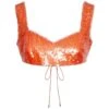 Bea Sequinned Bralette In Orange Spritz