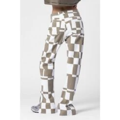 Beige & White High Waisted Cotton Denim Pants -Transcend Sales beige white high waisted cotton denim pants b2b8badf54350a7eef0d2a956bf641f5