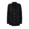 Black Tie-Neck Lyocell Shirt