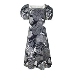 Black & White Midi Dress With Side Cut-Outs