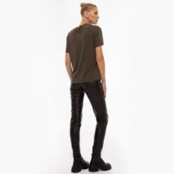 Rhinestones Detail Khaki Top -Transcend Sales blewl3mtnzrfcoas4vqk