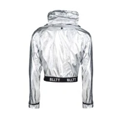 Blltt High-Collar Metallic Nylon Top Argento -Transcend Sales buplxblbrvfdj7xzygf6