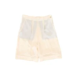 Manila Silk Tailored Shorts In Pearl White