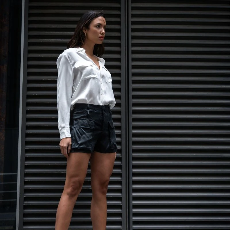 Cargo Silk Shorts - Black 6 Cargo Silk Shorts - Black - Image 6