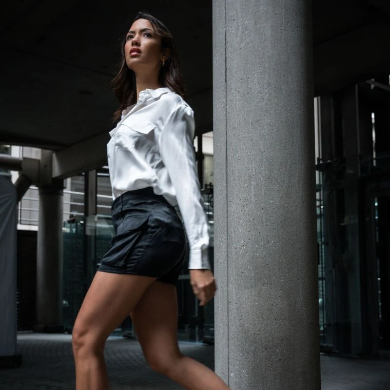 Cargo Silk Shorts - Black 3 Cargo Silk Shorts - Black - Image 3