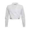 Cropped Blazer In White Cotton