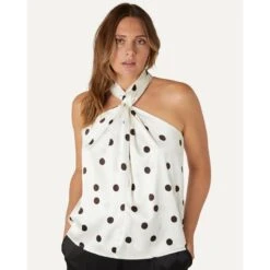 Claudia Silk Twisted Neck Top - Polka Dot 6 Claudia Silk Twisted Neck Top - Polka Dot -Transcend Sales claudia 163b59f3463735a7fbd947b73c8b7c5d