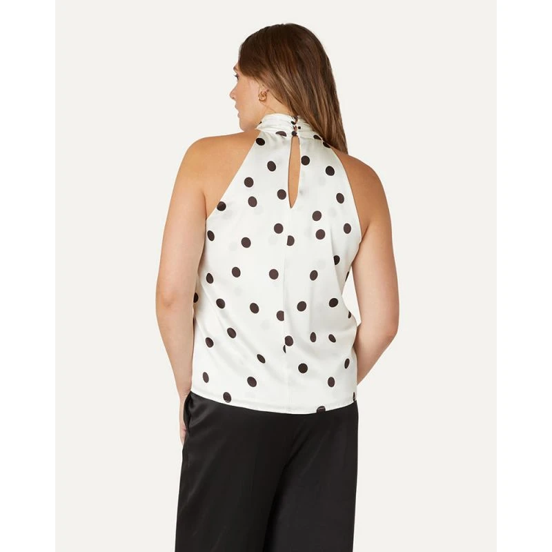 Claudia Silk Twisted Neck Top - Polka Dot 5 Claudia Silk Twisted Neck Top - Polka Dot - Image 5