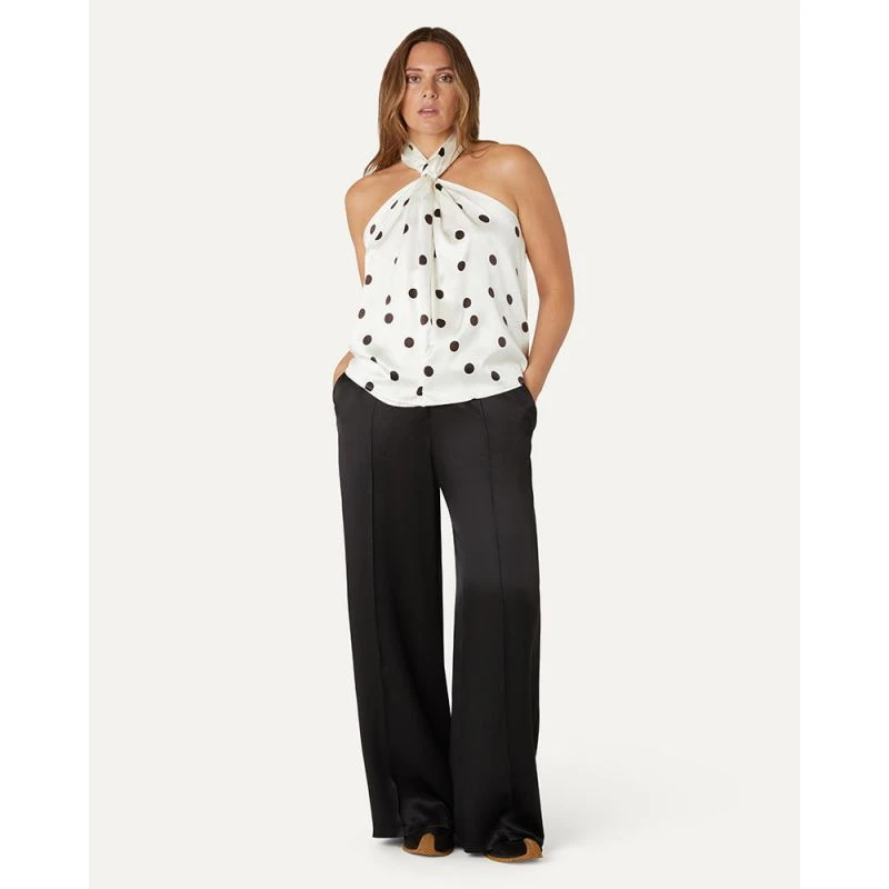 Claudia Silk Twisted Neck Top - Polka Dot 4 Claudia Silk Twisted Neck Top - Polka Dot - Image 4