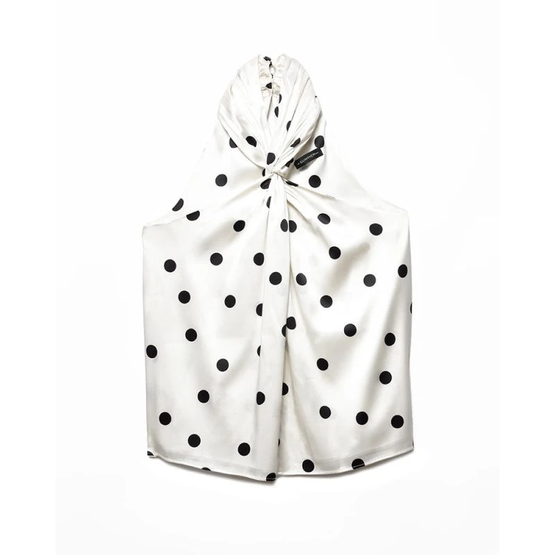 Claudia Silk Twisted Neck Top - Polka Dot 1 Claudia Silk Twisted Neck Top - Polka Dot
