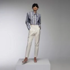 Linen Crop Blouse -Transcend Sales crop blouse 4574edc5a7c0a58d4f144883a87ceedd