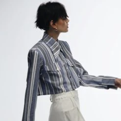 Linen Crop Blouse -Transcend Sales crop blouse d886231c8e6166ebff7938309776c50e