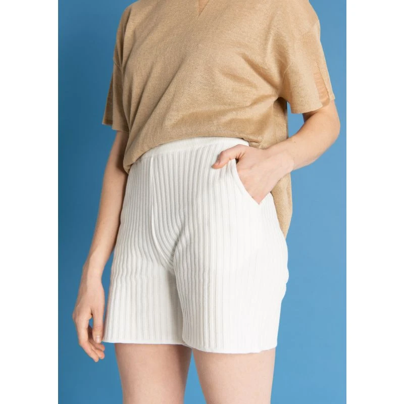 Terra Ribbed Shorts White 2 Terra Ribbed Shorts White - Image 2