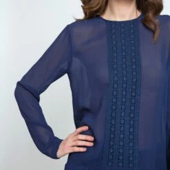 Sheer Ethnic Style Top Navy -Transcend Sales d6eofjvr4uherbo9yoqt