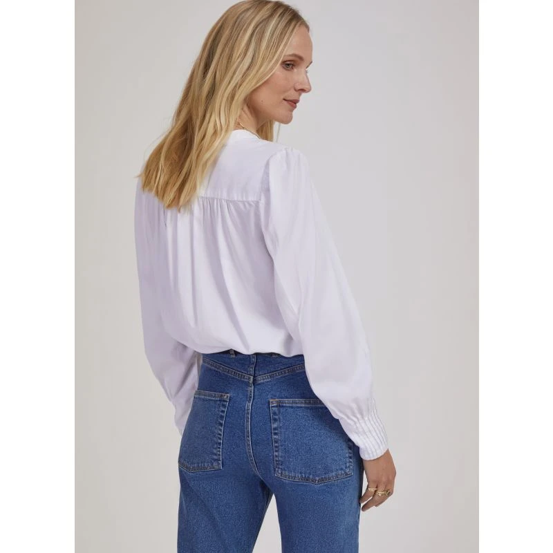 Annika Blouse With Tencel, Pure White 4 Annika Blouse With Tencel, Pure White - Image 4