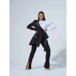 Double Identity Poplin One-Shoulder Shirt -Transcend Sales double identity asymmetric two piece set aad88d95c70024512ee46389db626a62