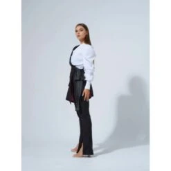 Double Identity Poplin One-Shoulder Shirt -Transcend Sales double identity asymmetric two piece set f62e52515651f2955f383f3f9b47a31c