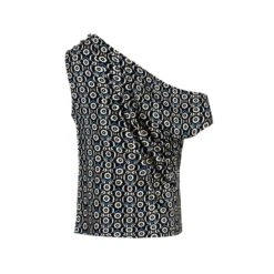 Draped Off-Shoulder Top In Daisy Print