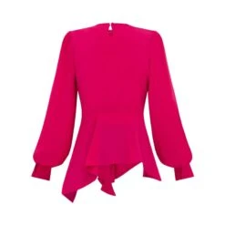Dress To Impress Asymmetric Drape Blouse - Pink -Transcend Sales dress to impress asymmetric drape blouse pink fcf9fdee0cd2c390ce87cc371cf9f88c