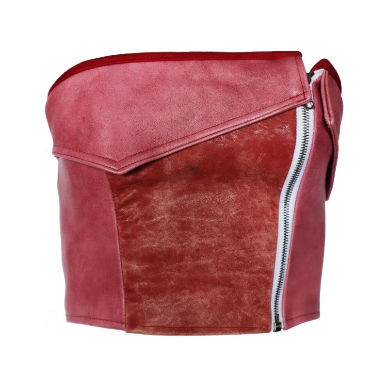 Red Leather Crop Top 1 Red Leather Crop Top