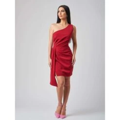 Iconic Glamour Draped Short Dress -Fierce Red -Transcend Sales ejsnk9rlgcptsuk8ltuq