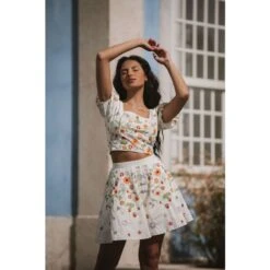 Eliza Embroidered Organic Cotton Flared Shorts 10 Eliza Embroidered Organic Cotton Flared Shorts -Transcend Sales eliza embroidered skorts b19e44b67d08dd8df4657d8668f70bce