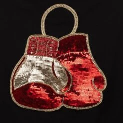 Embellished Boxing Gloves T-Shirt - Black -Transcend Sales embellished boxing gloves t shirt black 731129d427693a9815415a77e6e5f438