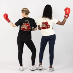 Embellished Boxing Gloves T-Shirt - Black -Transcend Sales embellished boxing gloves t shirt cream e4b44284603af7a3304ca5f06a84f8d5