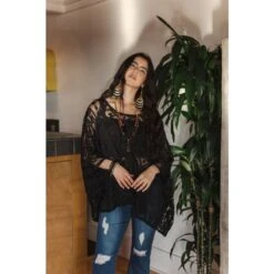 Baroque Black Burnout Lace Scarf Top -Transcend Sales en6tdwfgprl833sd5ptm