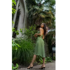 Halter Neck Midi Tuxedo Dress - AvocadoGreen 14 Halter Neck Midi Tuxedo Dress - AvocadoGreen -Transcend Sales eto28vcoll4jbdug3cjm