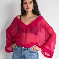 Silk Mousseline Top In Punch -Transcend Sales evt9prwwohxcdmifcy6a