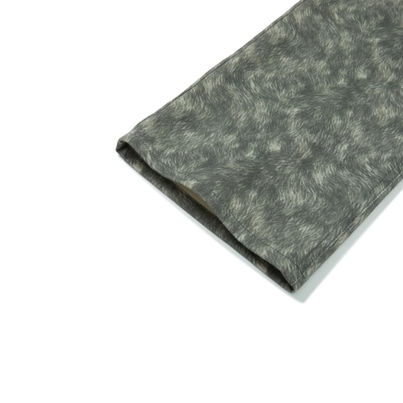 Fake Fur Printed Recycle Jeans - Green 7 Fake Fur Printed Recycle Jeans - Green - Image 7