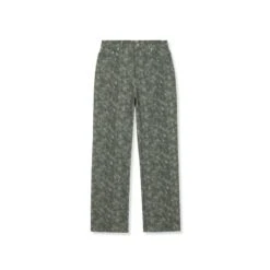 Fake Fur Printed Recycle Jeans - Green