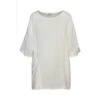 Front Right Pocket Linen Gauze Curve Blouse - White