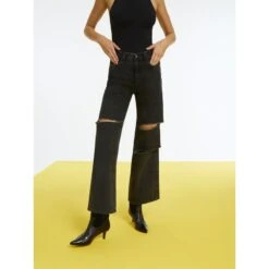 High-Waisted Ripped Black Jeans 14 High-Waisted Ripped Black Jeans -Transcend Sales fzvkybrngqivba7fomey
