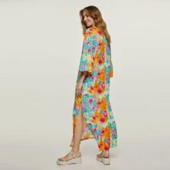 Abstract Floral Kaftan Style Dress Viscose -Transcend Sales g4xgkoyy0f9jsyt8lumq