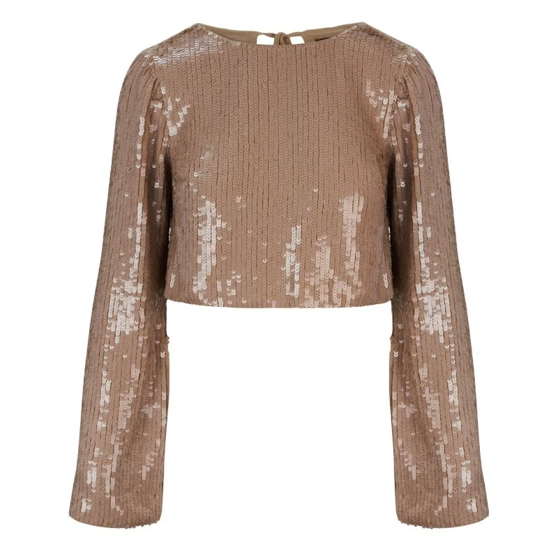 Gemini Top In Latte Sequins 1 Gemini Top In Latte Sequins