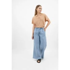 Los Angeles- High Raise Wide Leg Jeans- Blue -Transcend Sales gfnwlns90lu0umjbznps