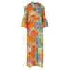 Abstract Floral Kaftan Style Dress Viscose