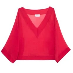 Silk Mousseline Top In Punch