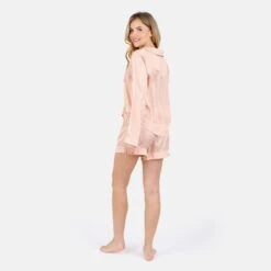 Nina Silk Pajama Short Set - Peach 11 Nina Silk Pajama Short Set - Peach -Transcend Sales hazyf9bmom1ifisdzfo8
