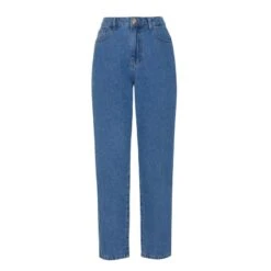 Blue High-Waisted Mom Jeans