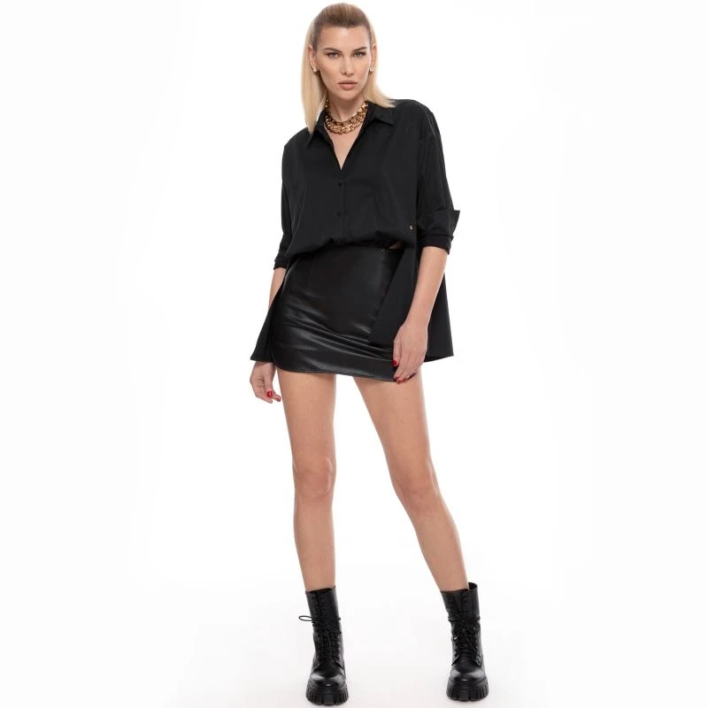 Oversized Poplin Black Shirt 3 Oversized Poplin Black Shirt - Image 3
