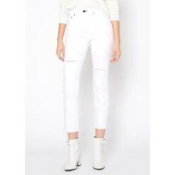 Claude High Rise Straight Crop Jeans In White -Transcend Sales hlf8c6zu2ptxidarguh9
